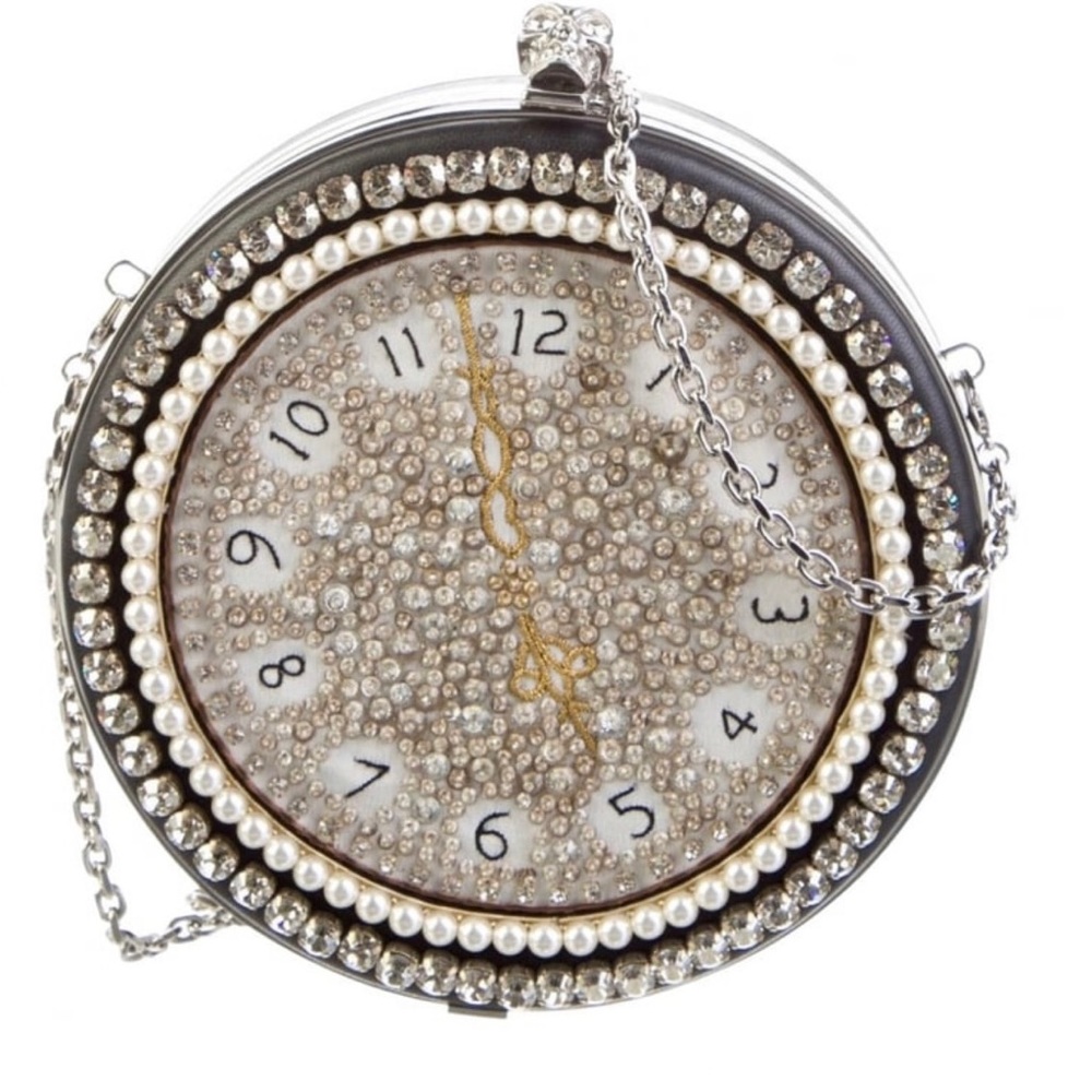 Alexander McQueen Embellished Clock Clutch